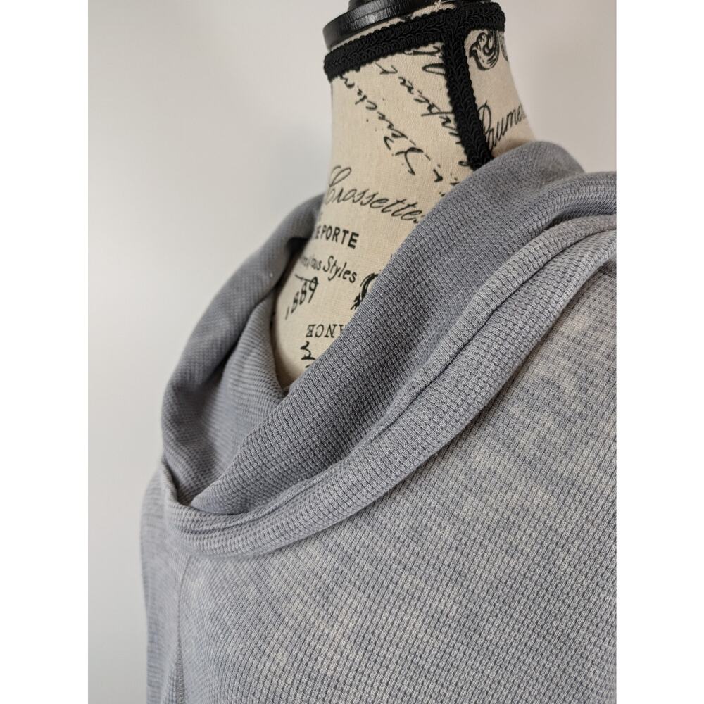 Lucky Brand Women's L Shirt Soft Thermal Top Gray Cowl Pullover Casual Cozy - Picture 5 of 9